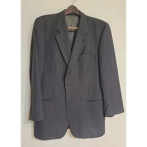 Hugo Boss Galilei Omega 42R Wool Black Pinstriped Blazer Sport Jacket